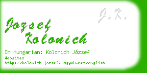 jozsef kolonich business card